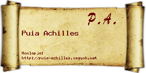 Puia Achilles névjegykártya